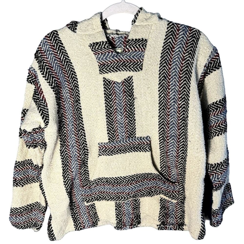 Baja Joe multicolored knitted hooded long sleeve sweater Size Medium